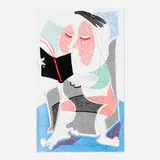 Man Reading Stendhal by David Hockney, 1986, homemade print executed on an office color copy machine on Arches, sold Feb 2021