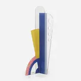 Roy Lichtenstein, Modern Sculpture with Apertures, 1967, screenprinted enamel on interlocking Plexiglas forms with mirrored silver Mylar