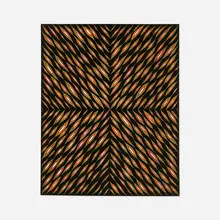 Fred Tomaselli, 50 V's for the Center of your Face, 1998, aquatint photo etching