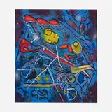 Roberto Sebastian Matta, Redness of Blue, 1996, carborundum etching in colors on handmade paper