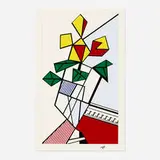 Roy Lichtenstein, Flowers, 1973, screenprint in colors