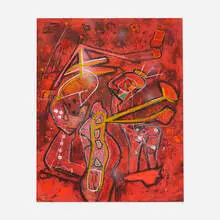 Melodio Melodia by Roberto Sebastian Matta, 1996, color carborundum and etching, hand-colored with pastel and gouache on handmade paper, sold Feb 2021