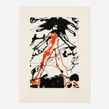 Claes Oldenburg, Striding Figure from the Conspiracy: The Artist as Witness portfolio, screenprint in colors on C.M. Fabriano Cotone paper
