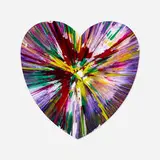 Heart Spin Painting by Damien Hirst, 2009, acrylic on paper, sold Feb 2021