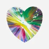 Heart Spin Painting by Damien Hirst, 2009, acrylic on paper, sold Feb 2021