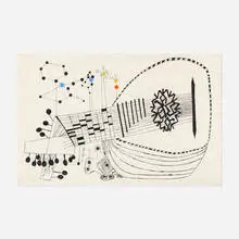 Mandolin by Ben Shahn, lithograph in colors, sold Feb 2021