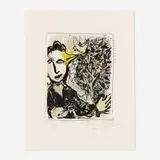 L'Oiseau-Peintre by Marc Chagall, 1967, lithograph in colors on Arches, sold Feb 2021