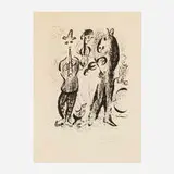 Mountebanks by Marc Chagall, 1963, lithograph on Arches, sold Feb 2021