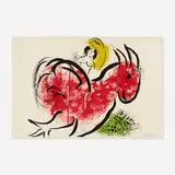 Le Coq Rouge by Marc Chagall, 1952, lithograph in colors on Arches, sold Feb 2021