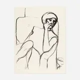 Seated Woman in Armchair by Richard Diebenkorn, 1965, lithograph on BFK Rives, sold Feb 2021