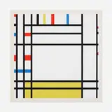 Piet Mondrian, Place De La Concorde from A Portfolio of 10 Paintings, 1967, screenprint in colors