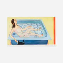 Sarah McEneaney, Beneficial Bath, 2002, etching with drypoint in colors