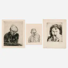 Three works by Ludwig Meidner, c. 1920, etching, offered Jul 2024