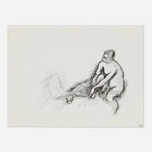 Dora Maar, Untitled (Seated Female Nude), ink on paper