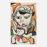 Vaclav Vytlacil, Untitled (Girl with a Doll), gouache on paper