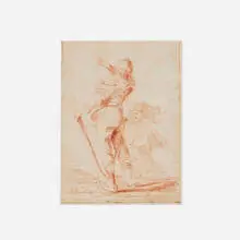 Salvator Rosa, Two Soldiers, etching on paper
