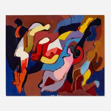 Joseph 'Jo' Lambert Cain, Interaction, c. 1947, oil on Masonite