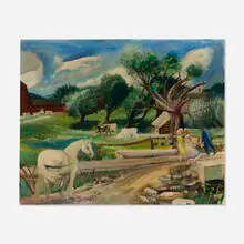 Wendell Jones, White Horse, oil on canvas