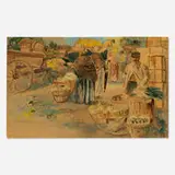Pop Hart, New Orleans (The Market), 1918, watercolor and graphite on paperboard laid to board