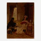 Edmund Blair Leighton, Untitled (Courting Scene), oil on board