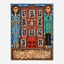 Rex Clawson, La vida, 1967, acrylic, oil and pen on Masonite
