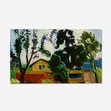 Hayley Lever, Trees and Houses, oil on artist's board