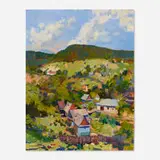 Károly Kiss, Roofs of Baia, oil on canvas