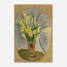 Daffodils by Franklin "Watty" Watkins, oil and graphite on canvas, offered Feb 2024