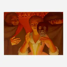 George Tooker, Un Ballo in maschera (from the Metropolitan Opera portfolio), 1983, lithograph in colors on Somerset Soft White