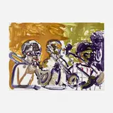 Romare Bearden, Brass Section (Jamming at Minton's) (from the Jazz Series), 1979, lithograph in colors on Arches