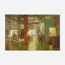 John Traynor, Factory Scene, 2000, oil on canvas