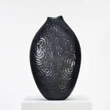vase by Massimo Micheluzzi, 2006, wheel-carved glass, sold Apr 2011