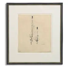 Construction B111 by Ella Bergmann-Michel, 1921, ink on paper, sold Apr 2011