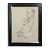 Sitting Unemployed Man by George Grosz, c. 1924, graphite on paper, sold Apr 2011