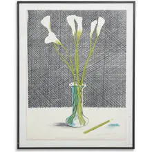 Lillies (Still Life) by David Hockney, 1971, lithograph on paper, sold Apr 2011