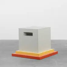 Cream table by Ettore Sottsass, 1984, laminate, sold Apr 2011