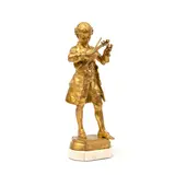 Jean-Louis Grégoire, gilt bronze figure of 'Mozart Enfant Avec Violin', gilt bronze