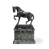Isidore Bonheur, patinated bronze equestrian model of a rearing horse, patinated bronze