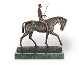 Pierre-Jules Mêne, patinated bronze equestrian model of 'Jockey À Cheval No. 1 (Vainqueer Du Derby)', patinated bronze