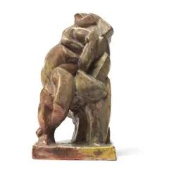 Vkhutemas glazed ceramic sculpture, workshop of Joseph Chaikov (1888-1979), 1926-1928, marked under with studio mark,