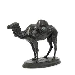 Antoine-Louis Barye, patinated bronze model of Dromadaire d'Algérie, patinated bronze