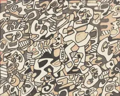 Jean Dubuffet, Logologie, 1967, Filzstift auf festem Papier