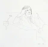 David Hockney, Man on a Sofa, 1970, Tuschfeder auf Papier