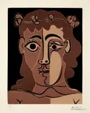 Jeune homme couronné de feuillage by Pablo Picasso, 1962, Farblinolschnitt auf Arches-Velin, sold May 2011