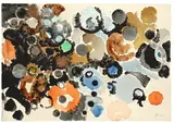 Mit einem grünen Punkt by Ernst Wilhelm Nay, 1956, Aquarell auf Velin, sold May 2011