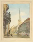 Eduard Gaertner, Poststraße mit dem Ephraim-Palais (Berlin), 1847, Aquarell auf bräunlichem Papier (Wasserzeichen: J WHATMAN 1821)