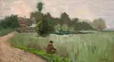Karl Hagemeister, Vor dem Dorfe – Knabe am Feldrand