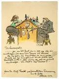 Die Wasserpartie by Heinrich Zille, 1923, Aquarell und Tuschfeder über Bleistift auf dem Vorsatzblatt des Buches: Heinrich Zille: 220 Berliner Bilder (Dr. Eysler , sold Jun 2012