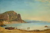 Carl Morgenstern, Terracina mit dem Fischfelsen, 1855, Öl auf Leinwand