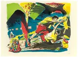 Neo Rauch, Überwindung, 2005, Farblithografie auf Velin